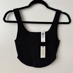NWT Aritzia Babaton Black Sculpt Knit Bustier Size S